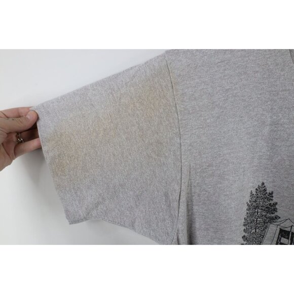 Vintage 80s Mens Large Distressed Comic Meet You In The Maine Woods T-Shirt USA - Picture 6 of 12